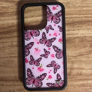 iPhone 13 Pro pink butterfly wildflower case